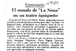 El mundo de "La Nona" en un teatro iquiqueño  [artículo] Diana Valdivia.