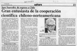 Gran entusiasta de la cooperación científica chileno-norteamericana  [artículo].