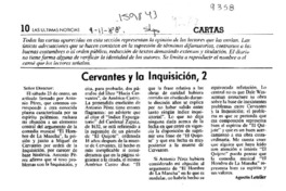 Cervantes y la Inquisición, 2  [artículo] Agustín Letelier.
