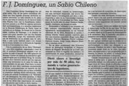 F. J. Domínguez, un sabio chileno F. J. Domínguez, un sabio chileno