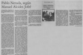 Pablo Neruda, según Manuel Alcides Jofré Pablo Neruda, según Manuel Alcides Jofré