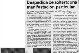 Despedida de soltera, una manifestación particular  [artículo] R. Z.
