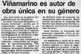 Viñamarino es autor de obra única en su género  [artículo].