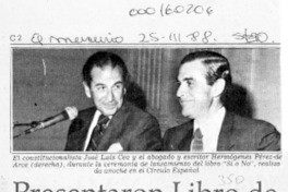 Presentaron libro de H. Pérez de Arce  [artículo].