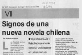 Signos de una nueva novela chilena Signos de una nueva novela chilena