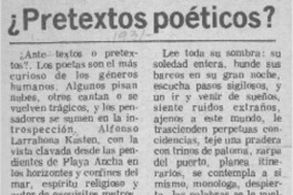 Pretextos poéticos?  [artículo] Adolfo Schwarzenberg.