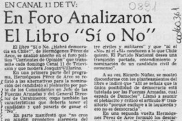 En foro analizaron el libro "Sí o no"  [artículo].
