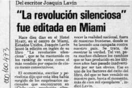 "La Revolución silenciosa" fue editada en Miami "La Revolución silenciosa" fue editada en Miami