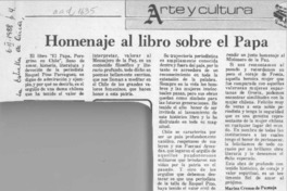 Homenaje al libro sobre el Papa Homenaje al libro sobre el Papa