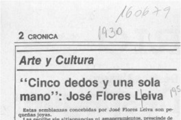 "Cinco dedos y una sola mano", José Flores Leiva  [artículo] Adolfo Schwarzenberg.