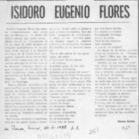 Isidoro Eugenio Flores  [artículo] Matías Rafide.