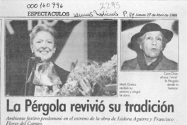 La pérgola revivió su tradición  [artículo] Carmen Mera O.