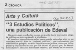 "3 estudios políticos", una publicación de Edeval "3 estudios políticos", una publicación de Edeval