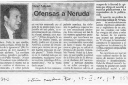 Ofensas a Neruda  [artículo] Víctor Salgado.