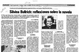 Silvina Bullrich, reflexiones sobre la novela  [artículo] A. E. Torrealba.