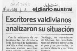 Escritores valdivianos analizaron su situación Escritores valdivianos analizaron su situación