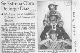 Se estrena obra de Jorge Díaz  [artículo].