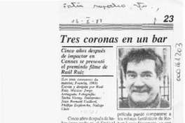 Tres coronas en un bar  [artículo] Guido Aris.