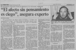 "El afecto sin pensamiento es ciego", asegura experto  [artículo] Patricia Andrade.