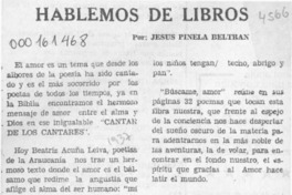 Hablemos de libros  [artículo] Jesús Pinela Beltrán.