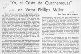 "Yo, el Cristo de Quechereguas" de Víctor Phillips Müller  [artículo] Darío de la Fuente.