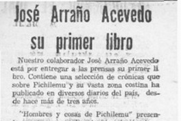 José Arraño Acevedo su primer libro  [artículo].