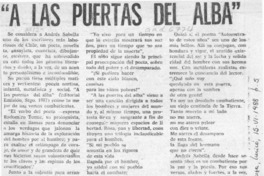 "A las puertas del alba"  [artículo] Matías Rafide B.