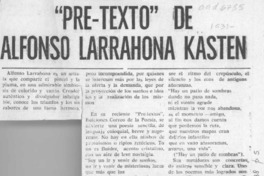 "Pre texto" de Alfonso Larrahona Kasten