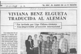 Viviana Benz Elgueta traducida al alemán