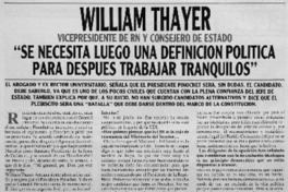 William Thayer vicepresidente de RN y consejero de estado "Se necesita luego una definición política para después trabajar tranquilos" William Thayer vicepresidente de RN y consejero de estado "Se necesita luego una definición política para después trabajar tranquilos"