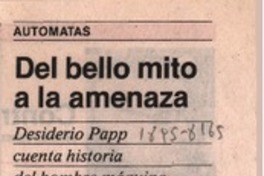 Del bello mito a la amenaza  [artículo] G. B.