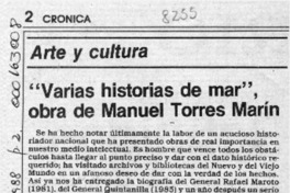 "Varias historias de mar", obra de Manuel Torres Marín  [artículo] Alberto Arraño.