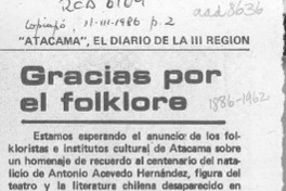 Gracias por el folklore  [artículo].
