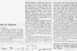 Premio de Historia  [artículo] Germán Sepúlveda Durán.