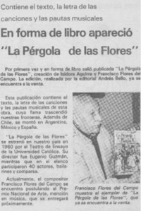 En forma de libro apareció "La pérgola de las flores"