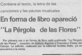 En forma de libro apareció "La pérgola de las flores"