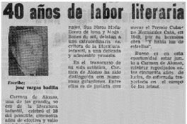 40 años de labor literaria 40 años de labor literaria