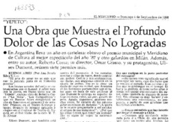 "Yepeto", una obra que muestra el profundo dolor de las cosas no logradas  [artículo] Ana Josefa Silva V.