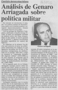 Análisis de Genaro Arriagada sobre política militar