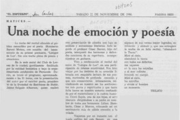 Una noche de emoción y poesía Una noche de emoción y poesía