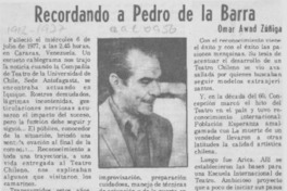 Recordando a Pedro de la Barra Recordando a Pedro de la Barra