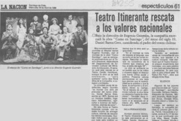 Teatro Itinerante rescata a los valores nacionales Teatro Itinerante rescata a los valores nacionales