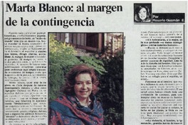 Marta Blanco, al margen de la contingencia Marta Blanco, al margen de la contingencia