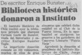 Biblioteca histórica donaron a Instituto Biblioteca histórica donaron a Instituto