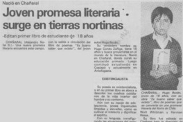 Joven promesa literaria surge en tierras nortinas Joven promesa literaria surge en tierras nortinas