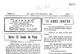 Darío, el sueño de París  [artículo] Darío de la Fuente D.