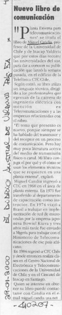 Nuevo libro de comunicación  [artículo]
