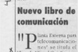 Nuevo libro de comunicación  [artículo]