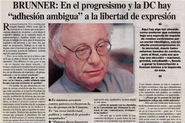 Brunner, en el progresismo y la DC hay "adhesión ambigua" a la libertad de expresión
