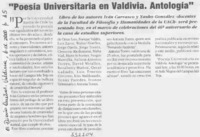 "Poesía Universitaria en Valdivia. Antología"  [artículo]